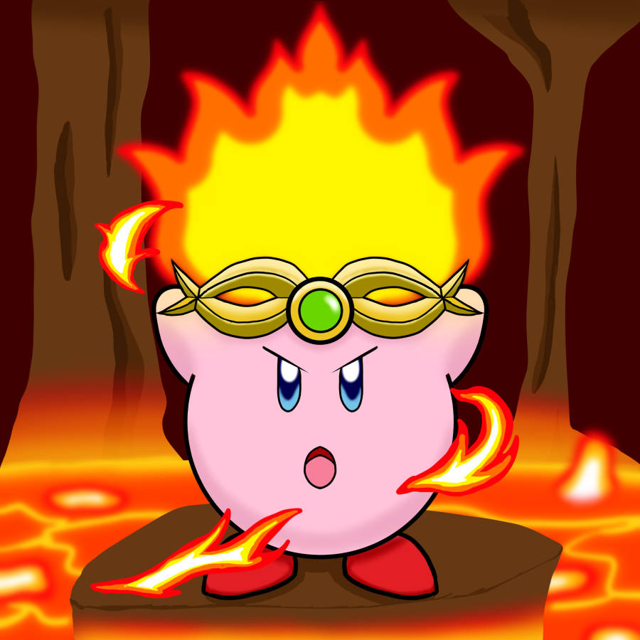 Fire Kirby - 8" Print