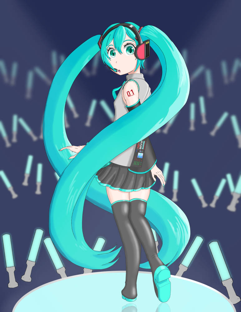 Miku - Looking Back 8.5" x 11" Print