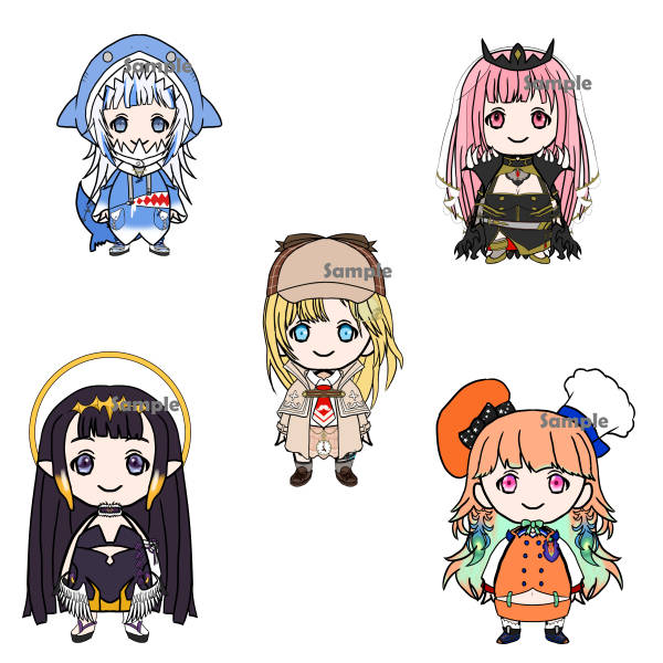 Chubby Chibis - Hololive English -Myth- Full Set (5pcs)