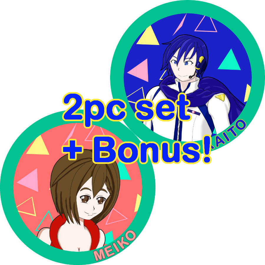 Project Sekai/Vocaloid Stickers:  MEIKO/KAITO 3" Round Sticker Set (+Bonus!)