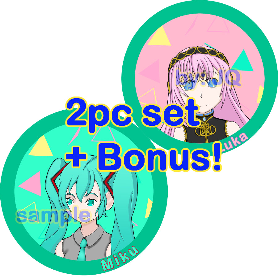 Project Sekai/Vocaloid Stickers:  Miku/Luka 3" Round Sticker Set (+Bonus!)
