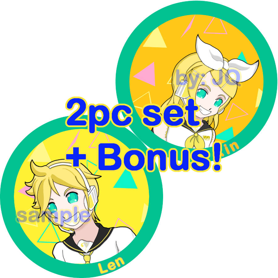 Project Sekai/Vocaloid Stickers:  Rin/Len 3" Round Sticker Set (+Bonus!)