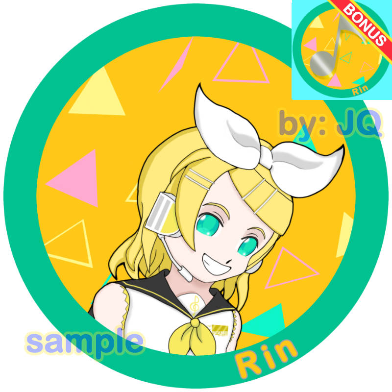 Project Sekai/Vocaloid Stickers:  Rin 3" Round Sticker (+Bonus!)